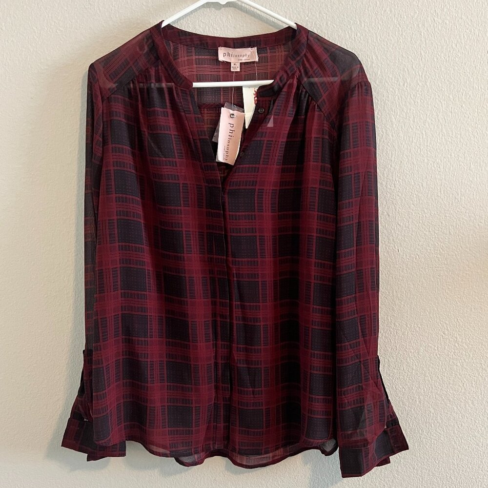 Philosophy Sheer Blouse - Sz XL (NWT)